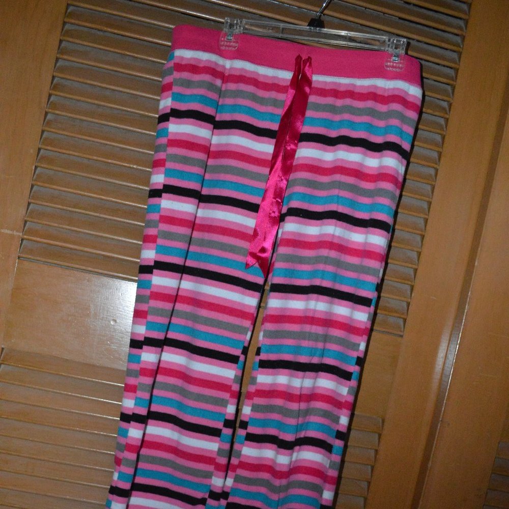 Joe Boxer Fleece Pink Striped Pajama Pants Large